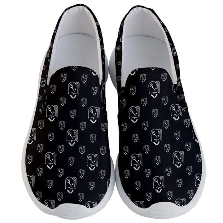 Funny Weird Monster Portrait Motif Pattern Men s Lightweight Slip Ons