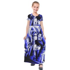 Glacial Speeds Kids  Short Sleeve Maxi Dress by MRNStudios