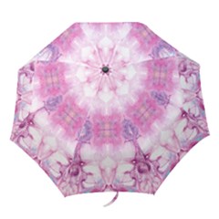 Pink Abstract Repeats Folding Umbrellas by kaleidomarblingart