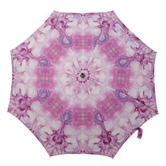 Pink Abstract Repeats Hook Handle Umbrellas (medium) by kaleidomarblingart