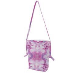 Pink Abstract Repeats Folding Shoulder Bag by kaleidomarblingart