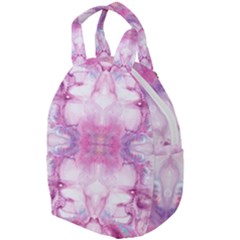 Pink Abstract Repeats Travel Backpacks by kaleidomarblingart