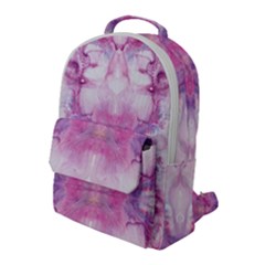 Pink Abstract Repeats Flap Pocket Backpack (large) by kaleidomarblingart