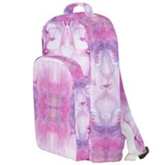 Pink Abstract Repeats Double Compartment Backpack by kaleidomarblingart