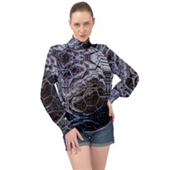 Circuits High Neck Long Sleeve Chiffon Top by MRNStudios