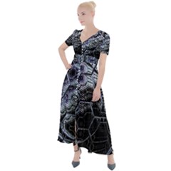 Circuits Button Up Short Sleeve Maxi Dress by MRNStudios