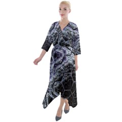 Circuits Quarter Sleeve Wrap Front Maxi Dress by MRNStudios