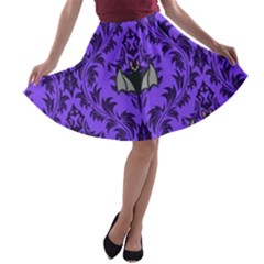 Friggin Bats Pattern A-line Skater Skirt by NerdySparkleGoth