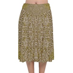 Pearls With A Beautiful Luster And A Star Of Pearls Velvet Flared Midi Skirt by pepitasart