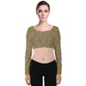 Pearls With A Beautiful Luster And A Star Of Pearls Velvet Long Sleeve Crop Top View1