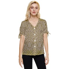 Pearls With A Beautiful Luster And A Star Of Pearls Bow Sleeve Button Up Top by pepitasart