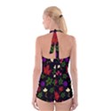 Golden autumn, red-yellow leaves and flowers  Boyleg Halter Swimsuit  View2