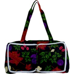 Golden Autumn, Red-yellow Leaves And Flowers  Multi Function Bag by Daria3107