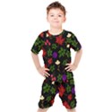 Golden autumn, red-yellow leaves and flowers  Kids  Tee and Shorts Set View1