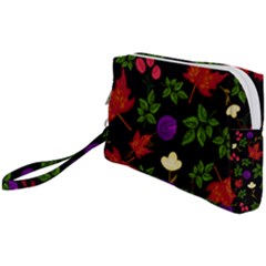 Golden Autumn, Red-yellow Leaves And Flowers  Wristlet Pouch Bag (small) by Daria3107