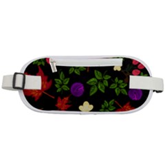 Golden Autumn, Red-yellow Leaves And Flowers  Rounded Waist Pouch by Daria3107