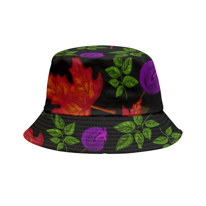 Golden autumn, red-yellow leaves and flowers  Bucket Hat