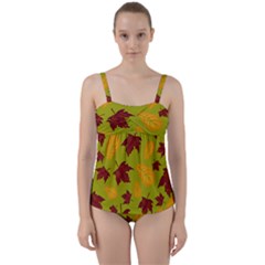 Golden Autumn Twist Front Tankini Set by Daria3107