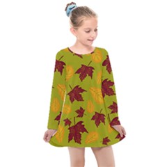 Golden Autumn Kids  Long Sleeve Dress by Daria3107