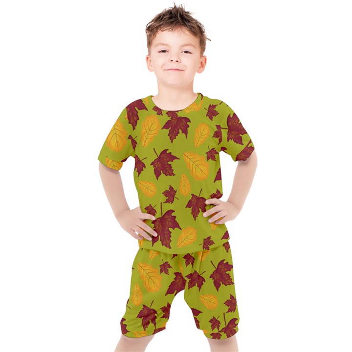 Golden autumn Kids  Tee and Shorts Set