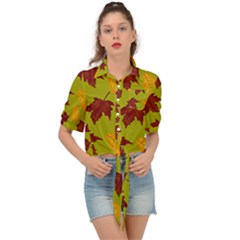 Golden Autumn Tie Front Shirt 