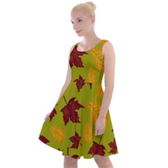 Golden Autumn Knee Length Skater Dress by Daria3107