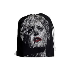 Creepy Head Sculpture Artwork Drawstring Pouch (large) by dflcprintsclothing