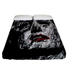 Creepy Head Sculpture Artwork Fitted Sheet (queen Size)