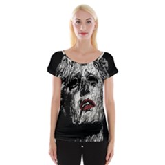 Creepy Head Sculpture Artwork Cap Sleeve Top by dflcprintsclothing