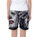 Creepy Head Sculpture Artwork Women s Basketball Shorts View2