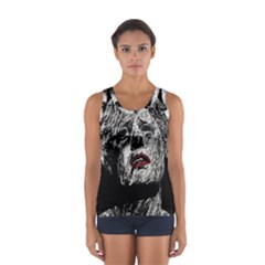 Creepy Head Sculpture Artwork Sport Tank Top  by dflcprintsclothing