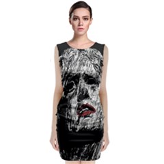 Creepy Head Sculpture Artwork Classic Sleeveless Midi Dress by dflcprintsclothing