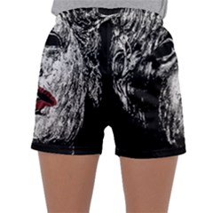 Creepy Head Sculpture Artwork Sleepwear Shorts by dflcprintsclothing