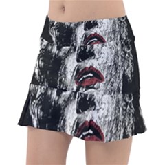 Creepy Head Sculpture Artwork Classic Tennis Skirt by dflcprintsclothing