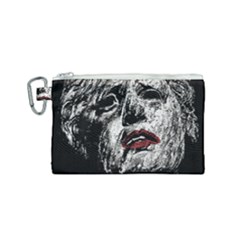 Creepy Head Sculpture Artwork Canvas Cosmetic Bag (small) by dflcprintsclothing