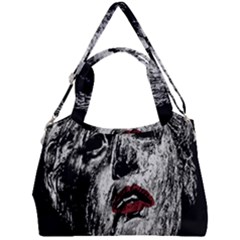 Creepy Head Sculpture Artwork Double Compartment Shoulder Bag by dflcprintsclothing