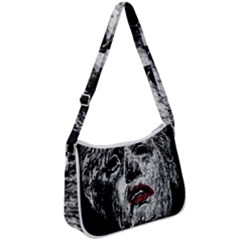 Creepy Head Sculpture Artwork Zip Up Shoulder Bag