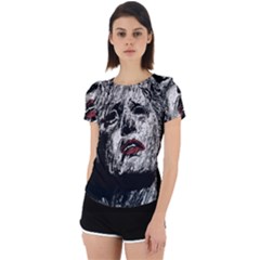 Creepy Head Sculpture Artwork Back Cut Out Sport Tee by dflcprintsclothing