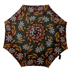 Folk Flowers Pattern Floral Surface Design Hook Handle Umbrellas (large) by Eskimos