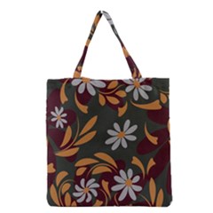 Folk Flowers Pattern Floral Surface Design Grocery Tote Bag by Eskimos