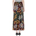 Folk flowers pattern Floral surface design Full Length Maxi Skirt View2