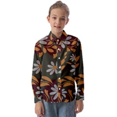 Folk Flowers Pattern Floral Surface Design Kids  Long Sleeve Shirt by Eskimos