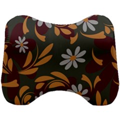 Folk Flowers Pattern Floral Surface Design Head Support Cushion by Eskimos