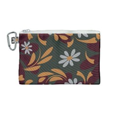 Folk Flowers Pattern Floral Surface Design Canvas Cosmetic Bag (medium) by Eskimos