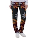 Folk flowers pattern Floral surface design Women s Casual Pants View1