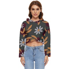 Folk Flowers Pattern Floral Surface Design Women s Lightweight Cropped Hoodie by Eskimos