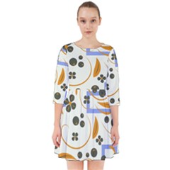 Folk Flowers Pattern Floral Surface Design Smock Dress by Eskimos