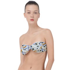 Folk Flowers Pattern Floral Surface Design Classic Bandeau Bikini Top  by Eskimos