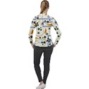 Folk flowers pattern Floral surface design Women s Pique Long Sleeve Tee View2