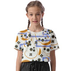 Folk Flowers Pattern Floral Surface Design Kids  Basic Tee by Eskimos